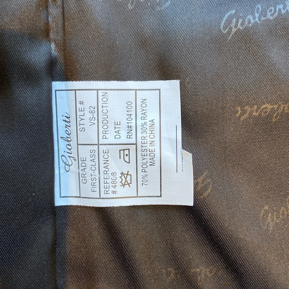 Boys’ Gioberti Brown Plaid Button Vest - Size 7 - Picture 5 of 7